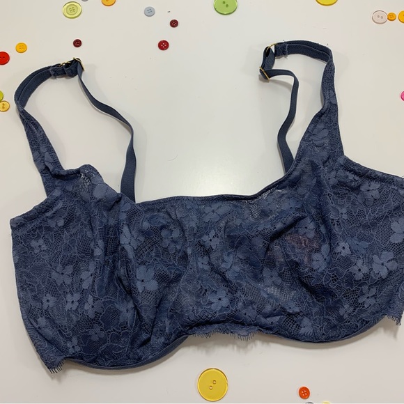 Victoria's Secret Other - Victoria's Secret Blue Lace Push-Up Underwire Bra 36DDD NWT